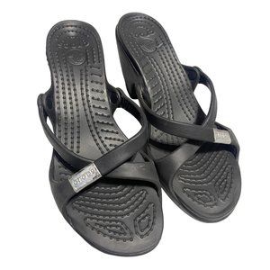 Womens Crocs high heels black size 9